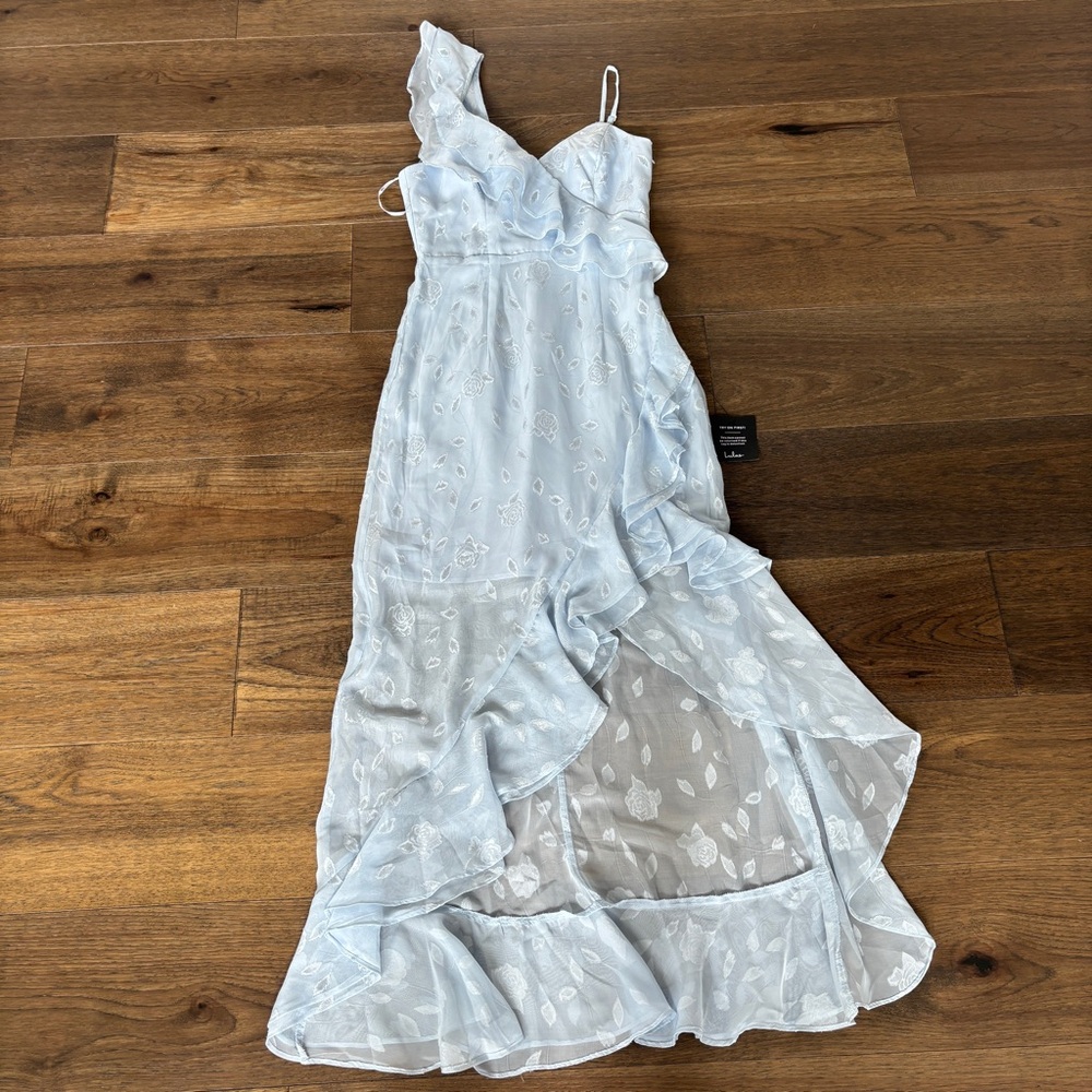 Lulu's Light Blue Floral Maxi Dress